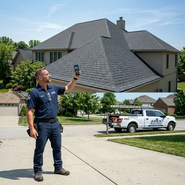 Roofing technician documenting their work with FieldReel